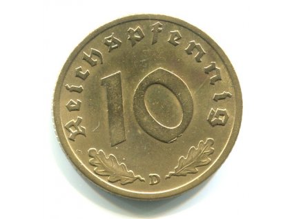 NĚMECKO. 10 Pfennig 1939/D.