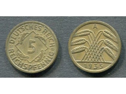 NĚMECKO. 5 Reichspfennig 1935/A.