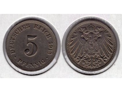 NĚMECKO. 5 Pfennig 1913/D.