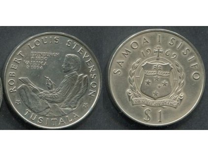 Samoa i Sisifo. 1 dollar 1969. Robert Luis Stevenson.