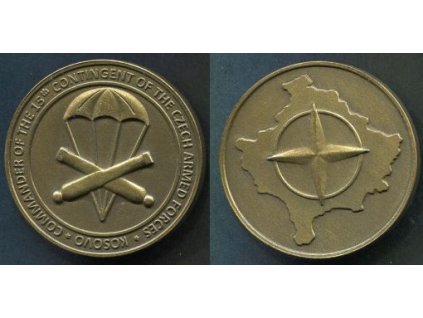 ČESKO. Pamětní medaile velitele 15. kontingentu KFOR Kosovo.