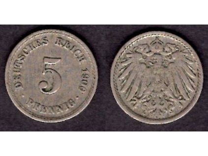 NĚMECKO. 5 Pfennig 1900/A.
