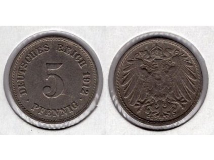NĚMECKO. 5 Pfennig 1912/G.