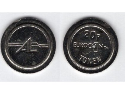 VELKÁ BRITÁNIE. Žeton do automatu 20p. EUROCOIN. AL.