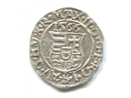 UHRY. Maxmilian II. Denár 1566/KB.