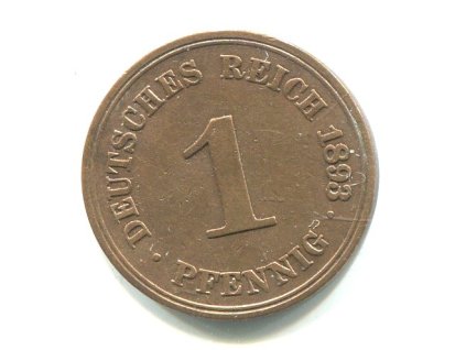 NĚMECKO. 1 Pfennig 1893/A.