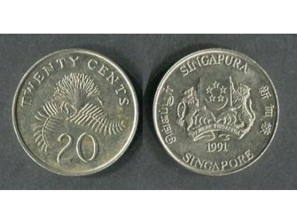 SINGAPUR. 20 cents 1991. KM-52