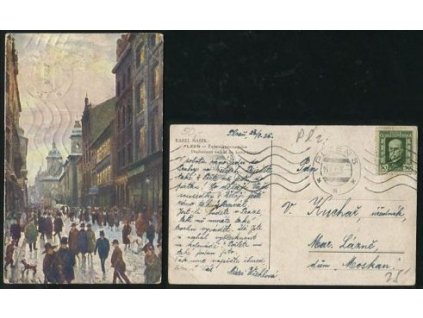 PLZEŇ. Fodermayerova ulice. Předvečerní nálada ku konci března/K. Mašek. 1926.