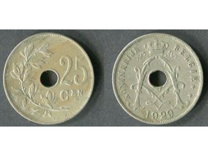 BELGIE. 25 centimes 1929. BELGIE.