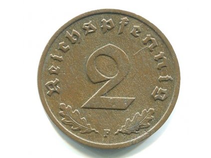 NĚMECKO. 2 Pfennig 1938/F.