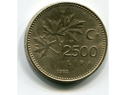 TURECKO. 2500 lira 1992.