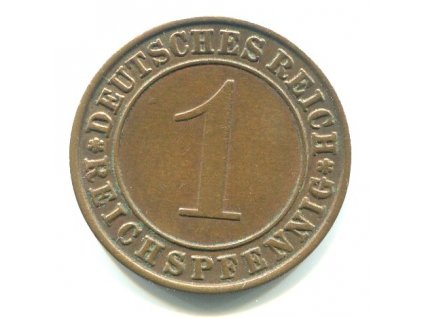 NĚMECKO. 1 Reichspfennig 1934/J.