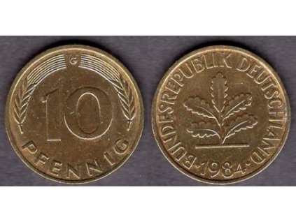 NĚMECKO. 10 pfennig 1984/G.