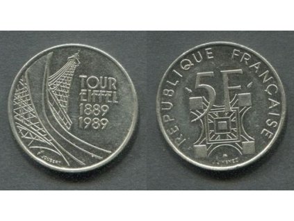 FRANCIE. 5 francs 1989. KM-968