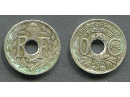 FRANCIE. 10 centimes 1923. KM-866a