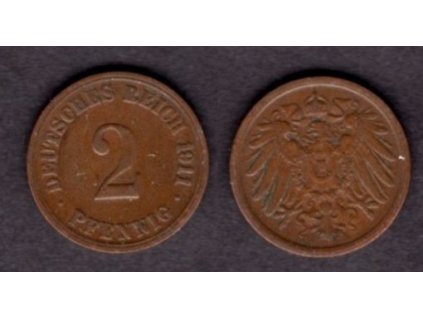 NĚMECKO. 2 Pfennig 1911/A.