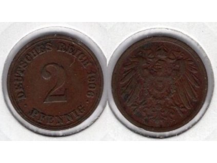 NĚMECKO. 2 Pfennig 1906/A. KM-16