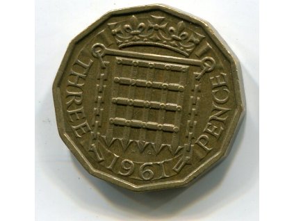 VELKÁ BRITÁNIE. 3 pence 1961. KM-900