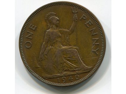 VELKÁ BRITÁNIE. 1 penny 1940. KM-845