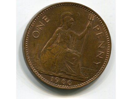 VELKÁ BRITÁNIE. 1 penny 1966. KM-897