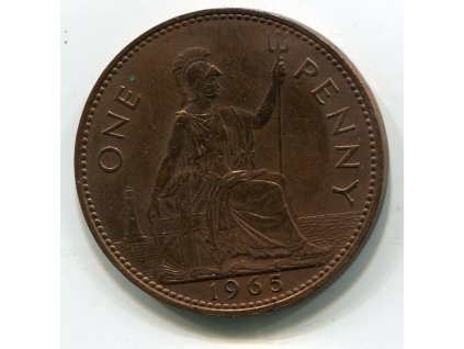 VELKÁ BRITÁNIE. 1 penny 1965. KM-897