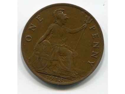 VELKÁ BRITÁNIE. 1 penny 1913. KM-810