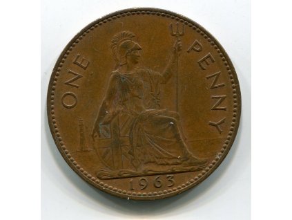 VELKÁ BRITÁNIE. 1 penny 1963. KM-897