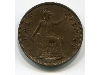 VELKÁ BRITÁNIE. 1/2 penny 1935. KM-837