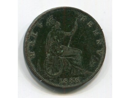 VELKÁ BRITÁNIE. 1/2 penny 1886. KM-754