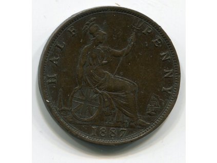 VELKÁ BRITÁNIE. 1/2 penny 1887.