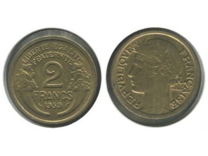 FRANCIE. 2 francs 1939. KM-886