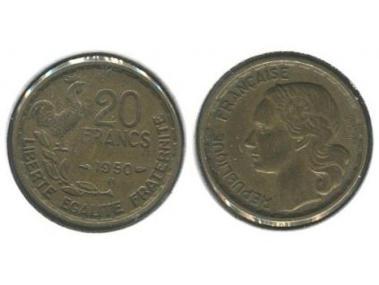 FRANCIE. 20 francs 1950/B. 3 péra. KM-916.2