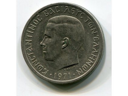 ŘECKO. 2 drachmes 1971. KM-99
