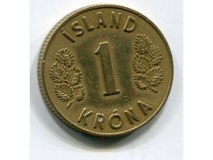 ISLAND. 1 krona 1946. KM-12