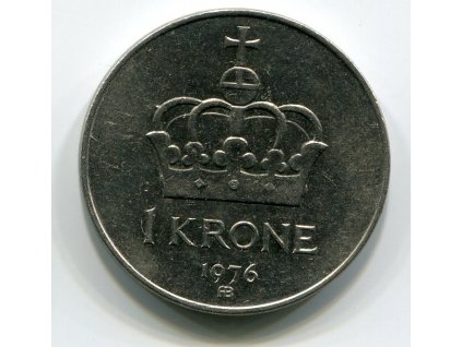 NORSKO. 1 krone 1976. KM-419