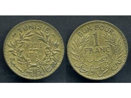 TUNIS. 1 franc 1921. KM-247