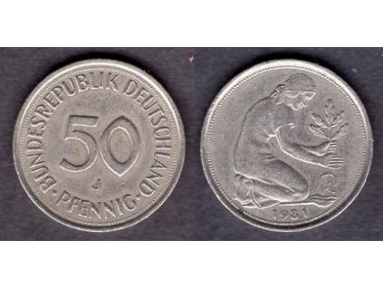 NĚMECKO. 50 Pfennig 1981/J.