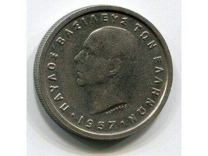 ŘECKO. 2 drachmes 1957.