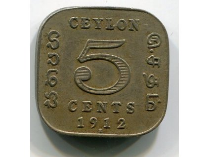 CEYLON. 5 cents 1912.