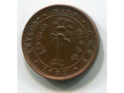CEYLON. 1/2 cent 1937.