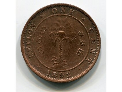 CEYLON. 1 cent 1892.