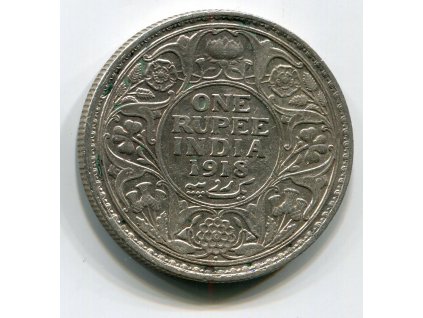 INDIE. 1 rupee 1918. Ag.