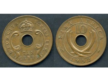 Východní Afrika. 10 cents 1952.