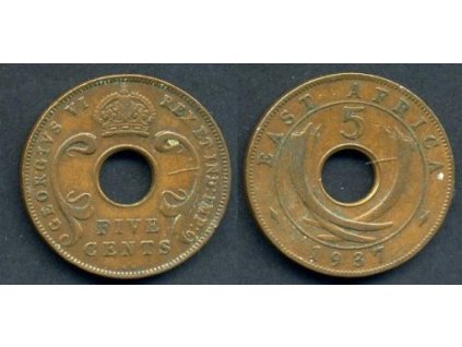 Východní Afrika. 5 cents 1937/KN.