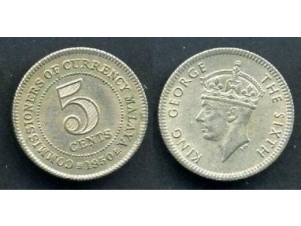 MALAYA. 5 cents 1950.
