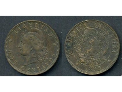 ARGENTINA. 2 centavos 1892.