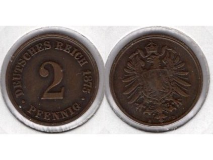 NĚMECKO. 2 Pfennig 1875/B.
