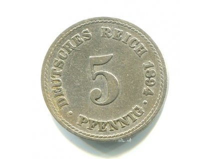 NĚMECKO. 5 Pfennig 1894/A.