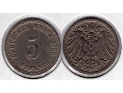 NĚMECKO. 5 Pfennig 1900/D.