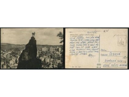 KARLOVY VARY. Pohled z Jeleního skoku k sanatoriu Imperial.1954.